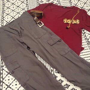 Cropped cargo joggers